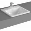 Vitra S20 Compact Inset Countertop Basin With Front Overflow 550mm Wide - 1 Tap Hole