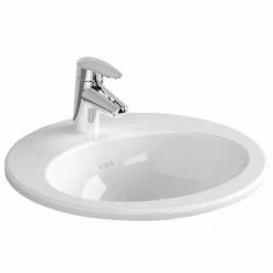 Vitra S20 Compact Countertop Basin With Front Overflow 425mm Wide - 1 Tap Hole -VITRA SHOP 17508941 3