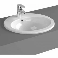 Vitra S20 Compact Countertop Basin With Front Overflow 475mm Wide - 1 Tap Hole