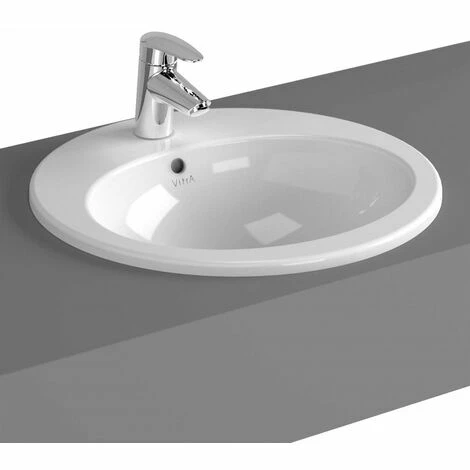 Vitra S20 Compact Countertop Basin with Front Overflow 475mm Wide - 1 Tap Hole Vitra S20 Compact Countertop Basin With Front Overflow 475mm Wide - 1 Tap Hole -VITRA SHOP 17508951 1