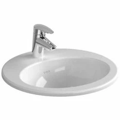 Vitra S20 Compact Inset Countertop Basin With Front Overflow 525mm Wide - 1 Tap Hole 2 Vitra S20 Compact Inset Countertop Basin With Front Overflow 525mm Wide - 1 Tap Hole -VITRA SHOP 17508962 3