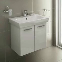Vitra S20 Vanity Basin 650mm Wide 1 Tap Hole -VITRA SHOP 17509028 3