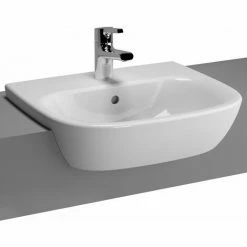 Vitra Zentrum Semi Recessed Washbasin 500mm Wide 1 Tap Hole
