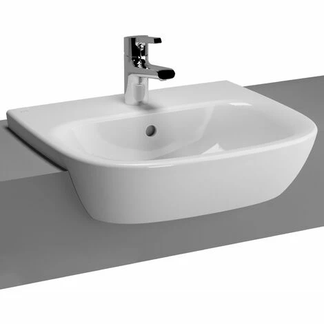 Vitra Zentrum Semi Recessed Washbasin 500mm Wide 1 Tap Hole Vitra Zentrum Semi Recessed Washbasin 500mm Wide 1 Tap Hole -VITRA SHOP 17509072 1