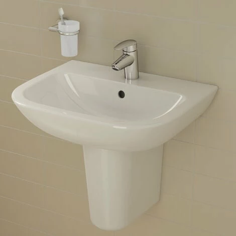 Vitra S20 Cloakroom Basin and Large Semi Pedestal 500mm Wide 1 Tap Hole Vitra S20 Cloakroom Basin And Large Semi Pedestal 500mm Wide 1 Tap Hole -VITRA SHOP 17509154 3