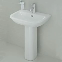 Vitra S20 Wash Basin And Full Pedestal 550mm Wide 1 Tap Hole 4 Vitra S20 Wash Basin And Full Pedestal 550mm Wide 1 Tap Hole -VITRA SHOP 17509177 5