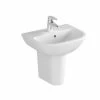 Vitra Layton Cloakroom Basin And Small Semi Pedestal 450mm Wide 1 Tap Hole