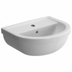 Vitra Milton Cloakroom Basin And Full Pedestal 450mm Wide - 1 Tap Hole -VITRA SHOP 17509362 3