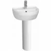 Vitra S50 Round Cloakroom Basin And Full Pedestal 450mm Wide 1 Tap Hole