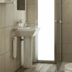 Vitra S50 Square Basin And Full Pedestal 450mm Wide 1 Tap Hole -VITRA SHOP 17509553 4