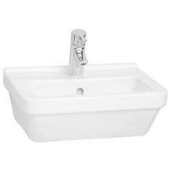 Vitra S50 Square Basin And Small Semi Pedestal 450mm Wide 1 Tap Hole -VITRA SHOP 17509564 3