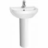 Vitra S50 Round Basin And Full Pedestal 500mm Wide 1 Tap Hole