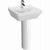 Vitra S50 Square Basin And Full Pedestal 500mm Wide 1 Tap Hole