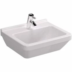 Vitra S50 Square Basin And Small Semi Pedestal 500mm Wide 1 Tap Hole 2 Vitra S50 Square Basin And Small Semi Pedestal 500mm Wide 1 Tap Hole -VITRA SHOP 17509673 3