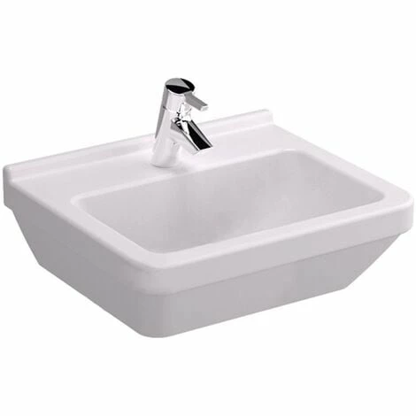 Vitra S50 Square Basin and Small Semi Pedestal 500mm Wide 1 Tap Hole Vitra S50 Square Basin And Small Semi Pedestal 500mm Wide 1 Tap Hole -VITRA SHOP 17509673 3