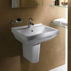 Vitra S50 Square Basin And Small Semi Pedestal 500mm Wide 1 Tap Hole 4 Vitra S50 Square Basin And Small Semi Pedestal 500mm Wide 1 Tap Hole -VITRA SHOP 17509673 5
