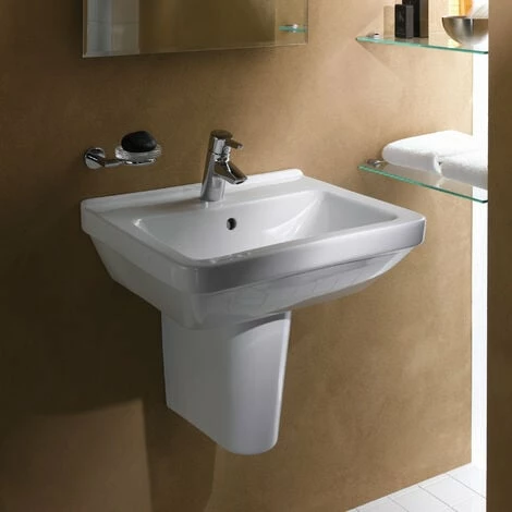 Vitra S50 Square Basin and Small Semi Pedestal 500mm Wide 1 Tap Hole Vitra S50 Square Basin And Small Semi Pedestal 500mm Wide 1 Tap Hole -VITRA SHOP 17509673 5