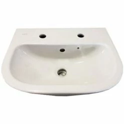 Vitra S20 Cloakroom Basin And Full Pedestal 450mm Wide 2 Tap Hole -VITRA SHOP 17509683 3