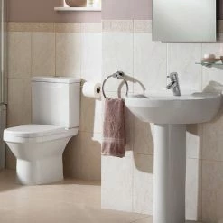 Vitra S50 Value Suite Close Coupled Toilet 550mm 1 Tap Hole Basin -VITRA SHOP 17510028 5