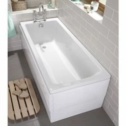 Vitra Neon Single Ended Rectangular Bath 1600mm X 700mm 0 Tap Hole -VITRA SHOP 17510138 3