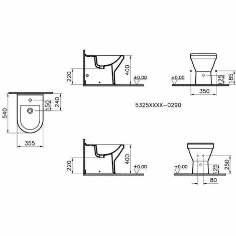 Vitra S50 Floor Standing Bidet 355mm Wide 1 Tap Hole Vitra S50 Floor Standing Bidet 355mm Wide 1 Tap Hole -VITRA SHOP 17510212 2