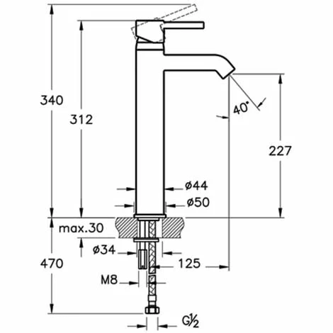 Vitra Minimax Basin Mixer Tap for Bowls Chrome Vitra Minimax Basin Mixer Tap For Bowls Chrome -VITRA SHOP 17510351 2