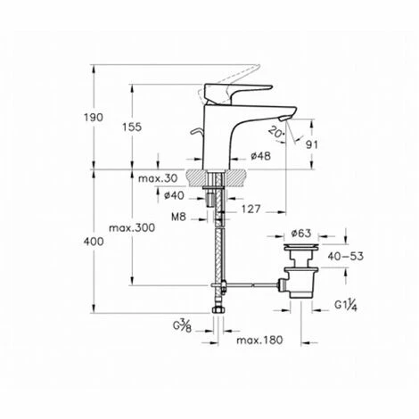 Vitra X-Line Basin Mixer Tap with Pop Up Waste - Chrome Vitra X-Line Basin Mixer Tap With Pop Up Waste - Chrome -VITRA SHOP 17510385 2