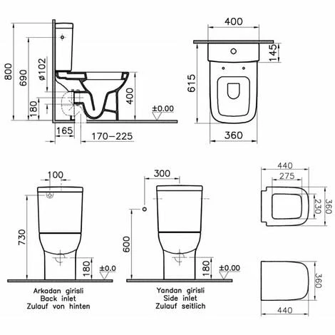 Vitra S20 Close Coupled Toilet Open Back Push Button Cistern - Soft Close Seat Vitra S20 Close Coupled Toilet Open Back Push Button Cistern - Soft Close Seat -VITRA SHOP 17510605 2