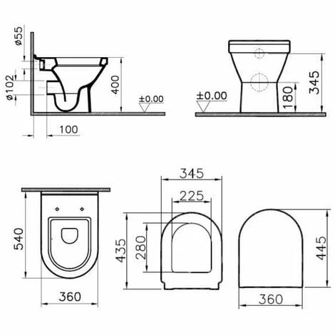 Vitra S50 Back to Wall Toilet 540mm Projection - Standard Seat Vitra S50 Back To Wall Toilet 540mm Projection - Standard Seat -VITRA SHOP 17510665 2