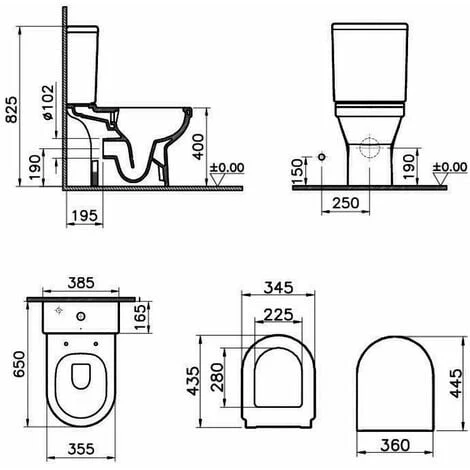Vitra S50 Rimless Open Back Close Coupled Toilet with Cistern - Soft Close Seat Vitra S50 Rimless Open Back Close Coupled Toilet With Cistern - Soft Close Seat -VITRA SHOP 17510831 2