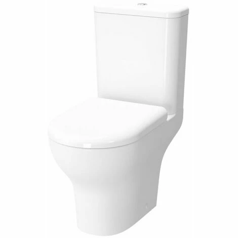 Vitra Zentrum Rimless Close Coupled OB Toilet With Push Button Cistern - Quick Release Soft Close Seat Vitra Zentrum Rimless Close Coupled OB Toilet With Push Button Cistern - Quick Release Soft Close Seat -VITRA SHOP 17510872 1