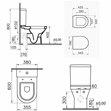 Vitra S50 Compact Close Coupled BTW Toilet Push Button Cistern - Soft Close Seat Vitra S50 Compact Close Coupled BTW Toilet Push Button Cistern - Soft Close Seat -VITRA SHOP 17510902 2