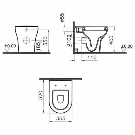 Vitra Zentrum Back to Wall Toilet - Standard Seat Vitra Zentrum Back To Wall Toilet - Standard Seat -VITRA SHOP 17511067 2