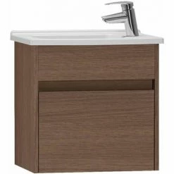 Vitra S50 Compact Vanity Unit With Basin 500mm Wide Oak 1 Tap Hole