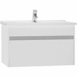Vitra S50 Vanity Unit With Basin 800mm Wide Gloss White 1 Tap Hole