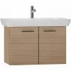 Vitra S20 Vanity Unit With Basin 850mm Wide Golden Cherry 1 Tap Hole