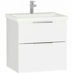 Vitra Ecora 2-Drawers Wall Mounted Vanity Unit With Basin - 600mm Wide - White