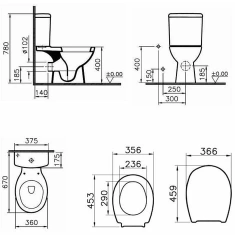Vitra Layton Close Coupled Toilet Push Button Cistern - Standard Seat Vitra Layton Close Coupled Toilet Push Button Cistern - Standard Seat -VITRA SHOP 17716780 2