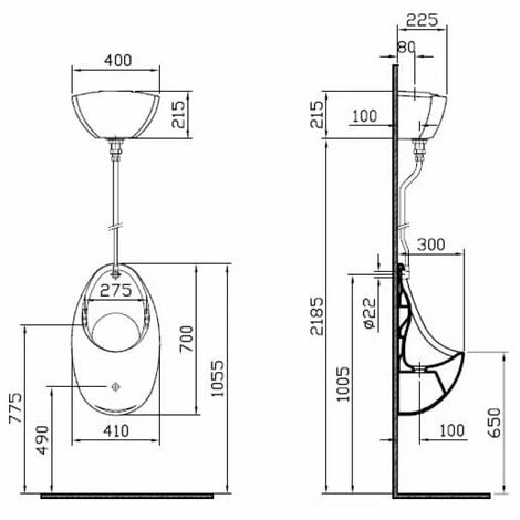 Vitra Arkitekt Urinal with Concealed Trap - 13.5 Litre Cistern Vitra Arkitekt Urinal With Concealed Trap - 13.5 Litre Cistern -VITRA SHOP 17750599 2