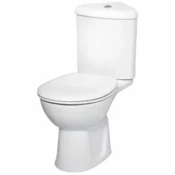Vitra Layton Corner Close Coupled Toilet Push Button Cistern - Standard Seat