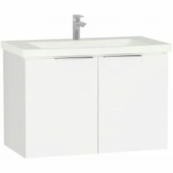 Vitra Ecora 2-Door Wall Hung Vanity Unit With Basin 900mm Wide White - 1 Tap Hole