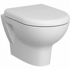 Vitra Zentrum Rimless Wall Hung Toilet - Quick Release Soft Close Seat