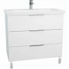 Vitra Ecora 3-Drawer Floor Standing Vanity Unit With Basin 900mm Wide White - 1 Tap Hole