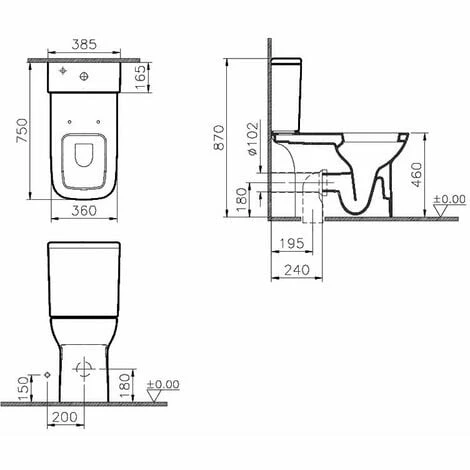 Vitra S20 Comfort Height Close Coupled Toilet with Push Button Cistern - Standard Seat Vitra S20 Comfort Height Close Coupled Toilet With Push Button Cistern - Standard Seat -VITRA SHOP 32937000 2