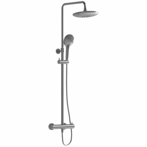 Vitra Aquaheat Bliss 240 Thermostatic Bar Mixer Shower with Shower Kit + Fixed Head - Brushed Nickel Vitra Aquaheat Bliss 240 Thermostatic Bar Mixer Shower With Shower Kit + Fixed Head - Brushed Nickel -VITRA SHOP 36045784 1