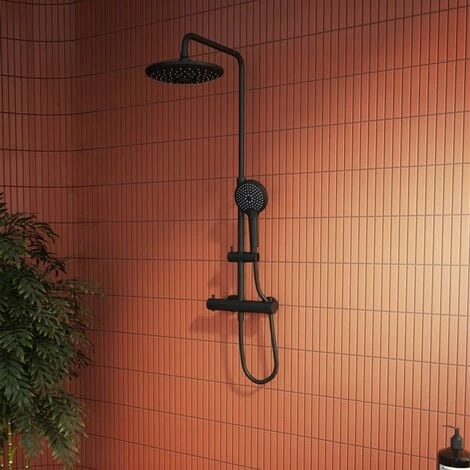 Vitra Aquaheat Bliss 240 Thermostatic Bar Mixer Shower with Shower Kit + Fixed Head - Black Vitra Aquaheat Bliss 240 Thermostatic Bar Mixer Shower With Shower Kit + Fixed Head - Black -VITRA SHOP 36045785 3