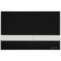 Vitra Select Mechanical Dual Flush Plate - Glass Black