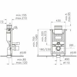 Rimless ECO Wall Hung Toilet & VITRA Low Height Concealed WC Cistern Frame - Matt Chrome Plate -VITRA SHOP 54192114 5