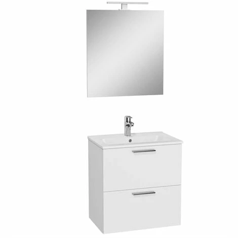600mm Bathroom Vanity Unit Wall Hung Basin Storage Cabinet with LED Mirror VITRA 600mm Bathroom Vanity Unit Wall Hung Basin Storage Cabinet With LED Mirror VITRA -VITRA SHOP 60788989 1