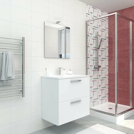 600mm Bathroom Vanity Unit Wall Hung Basin Storage Cabinet with LED Mirror VITRA 600mm Bathroom Vanity Unit Wall Hung Basin Storage Cabinet With LED Mirror VITRA -VITRA SHOP 60788989 3